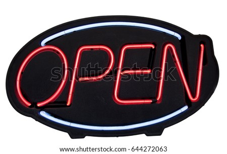 Isolated OPEN neon sign.