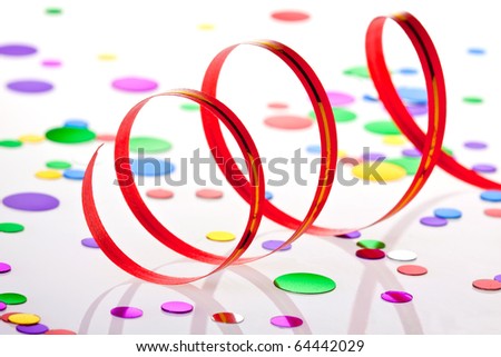 Party decoration on white background