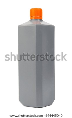 Gray plastic can isolated on white background