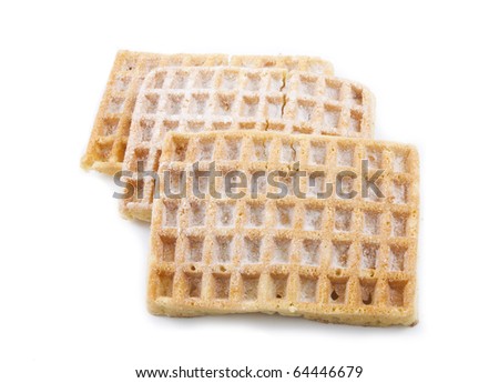 Waffles on a white background.