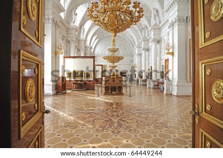 Winter palace. interior. gallery of arts Royalty-Free Stock Photo #64449244