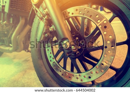 Motorcycle modern brake disc.