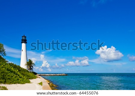 Cape Florida Lighthouse, Key Biscayne, Miami, Florida, USA Royalty-Free Stock Photo #64455076