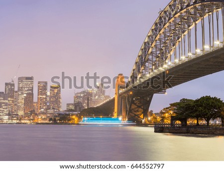 Sydney Harbour Bridge at night, Australia.