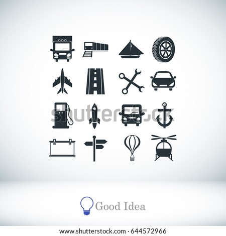 Transport icons, vector best flat icon, EPS