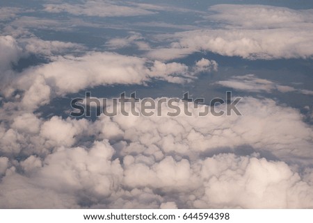 soft cloud and sky from airplane window