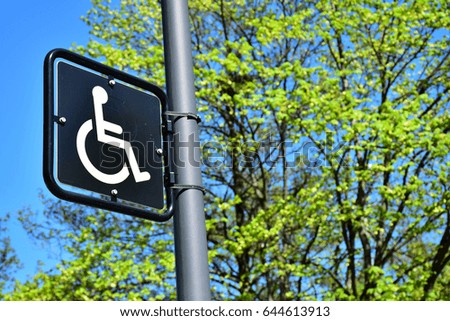 Parking sign for handicap