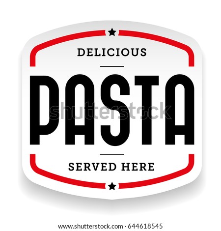 Pasta vintage stamp logo sticker vector Royalty-Free Stock Photo #644618545