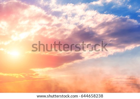 Beautiful clouds at sunset Royalty-Free Stock Photo #644658238