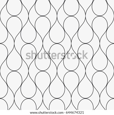 Vector seamless pattern. Modern stylish texture. Repetition of geometric tiles with an abstract mesh of drops. Royalty-Free Stock Photo #644674321