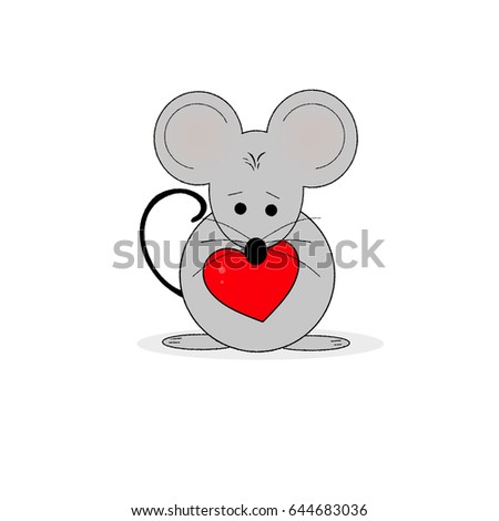 Mouse - red heart