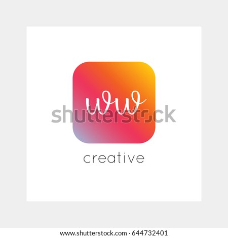 WW logo, vector. Useful as branding, app icon, alphabet combination, clip-art.
