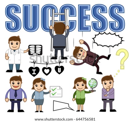 Cartoon Business and People Concepts Vector Illustration