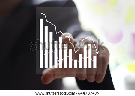 Man with chart business diagram online graph