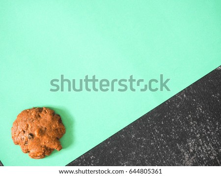 nutty salted caramel mint green black board table background 