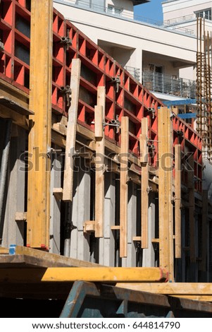 Scaffolding on construction site