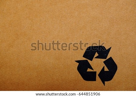 black recycle symbol print on carton box