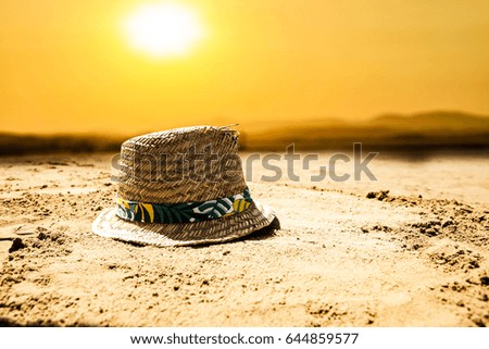 Golden sunset time on beach 