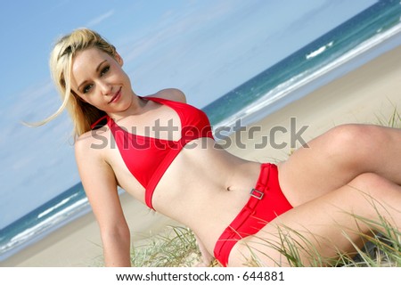 Photo of a pretty model in bikini.