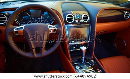 Luxury car Interior Royalty-Free Stock Photo #644894902