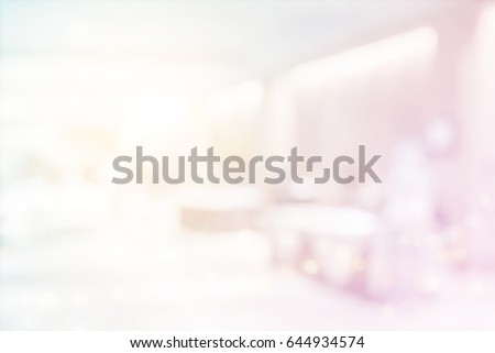 Abstract blurred audience bokeh light background. Interior row modern clean cafe pay lifestyle old counter concept for banner, mobile expo wallpaper solution: Idea for insert create text and number.