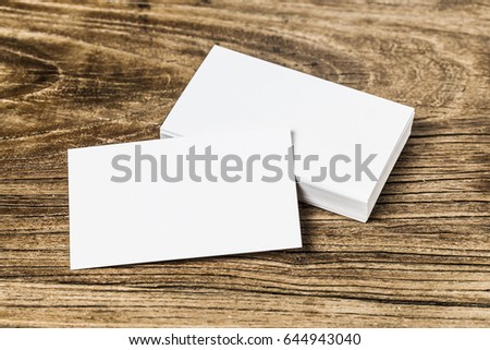 Business card on wood