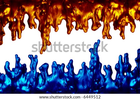 Colorful wax drippings border