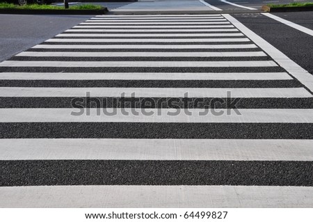 zebra traffic walkway with bike lane on the side