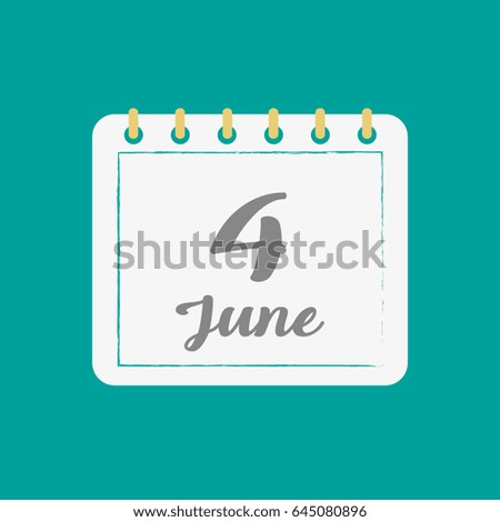 June 4. Calendar icon