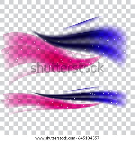 pink and blue waves on a transparent background