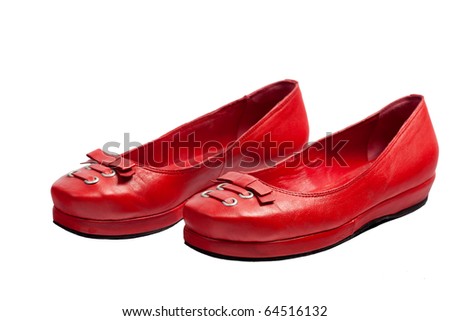 pair of red shoes isolated on white background