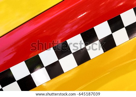 Checkered Yellow Taxi Cab. Abstract background image