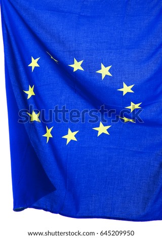 Hanging flag of European Union with 12 stars