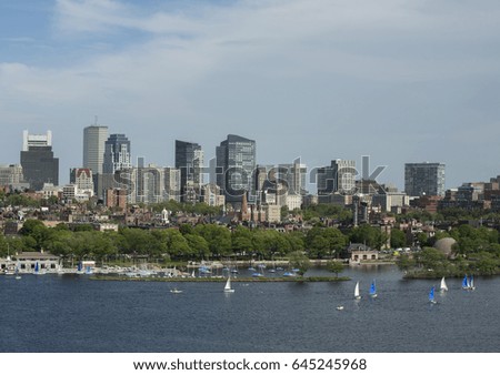 Boston skyline seen from Cambridge over Charles river