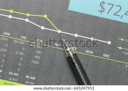 Black pencil placed on graph paper business in Concept your presentation presentation ideas.