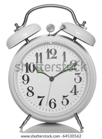 vintage white alarm clock