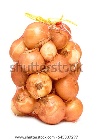 Onions in a grid on a white background