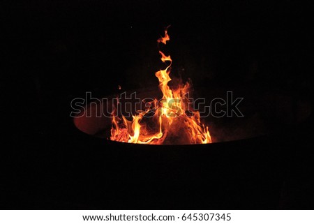 Burning fire pit