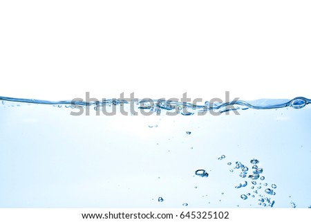 Clear water waves. Water wave isolated on white background Royalty-Free Stock Photo #645325102