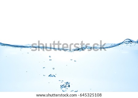 Clear water waves. Water wave isolated on white background Royalty-Free Stock Photo #645325108