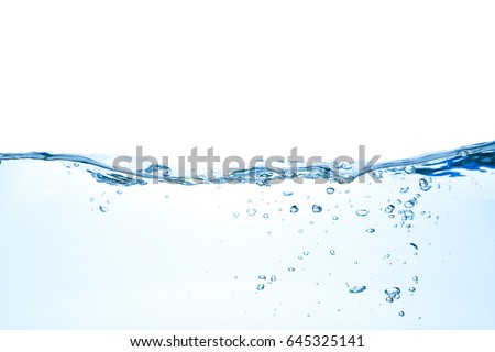 Clear water waves. Water wave isolated on white background Royalty-Free Stock Photo #645325141