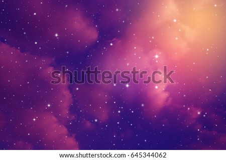 Space of night sky with cloud and stars.

