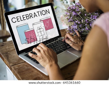 Illustration of anniversary celebration surprise interface