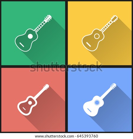 Guitar vector icons set. Illustration isolated for graphic and web design.