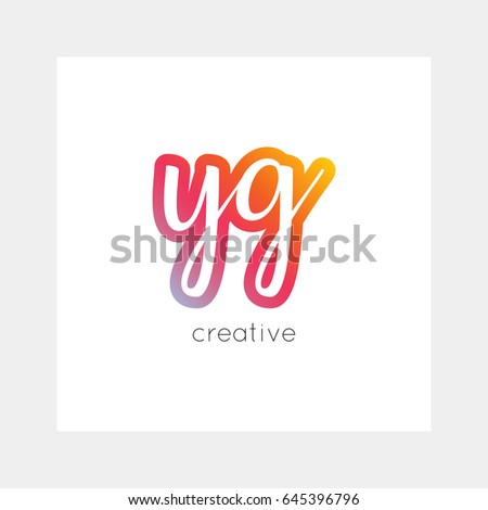 YG logo, vector. Useful as branding, app icon, alphabet combination, clip-art.