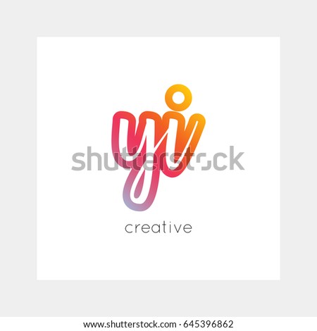 YI logo, vector. Useful as branding, app icon, alphabet combination, clip-art.