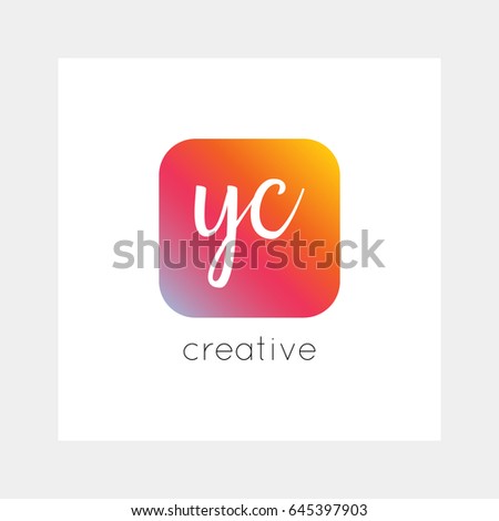 YC logo, vector. Useful as branding, app icon, alphabet combination, clip-art.