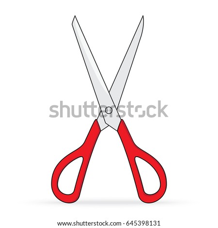 red scissors sharp isolated on white background