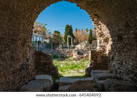 Ancient Agora in Kos island Greece