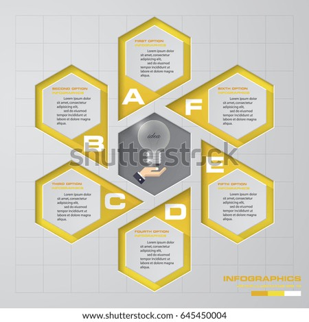 Abstract 6 steps infographics elements.Vector illustration.